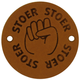 Durable | Leren label rond | 3.5 cm | 2 stuks | Stoer