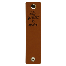 Durable | Leren label met drukknoop | 12 x 3 cm | 2 stuks | Zelf gemaakt is mooier