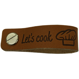 Durable | Leren label met schroef | 12 x 1.5 cm | 2 stuks | Let's cook