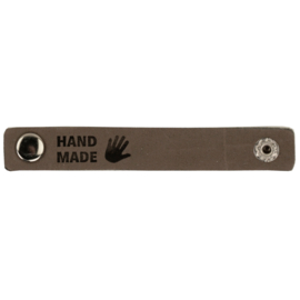 Durable | Leren label met drukknoop | 10 x 1.5 cm | 2 stuks | Handgemaakt