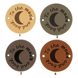 Durable | Leren label rond | 3.5 cm | 2 stuks | To the moon and back