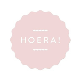 Stickers | Hoera! | Roze | 10 stuks