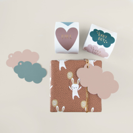 Cadeaulabels | 10 stuks | Wolkjes roze en blauw