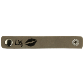 Durable | Leren label met drukknoop | 10 x 1.5 cm | 2 stuks | Lief
