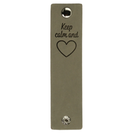 Durable | Leren label met drukknoop | 12 x 3 cm | 2 stuks | Keep calm and love