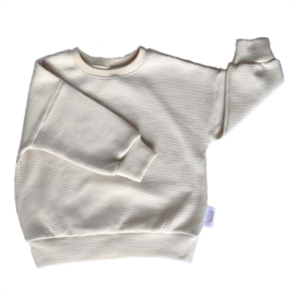 Oversized Sweater Wafeljersey Naturel Beige