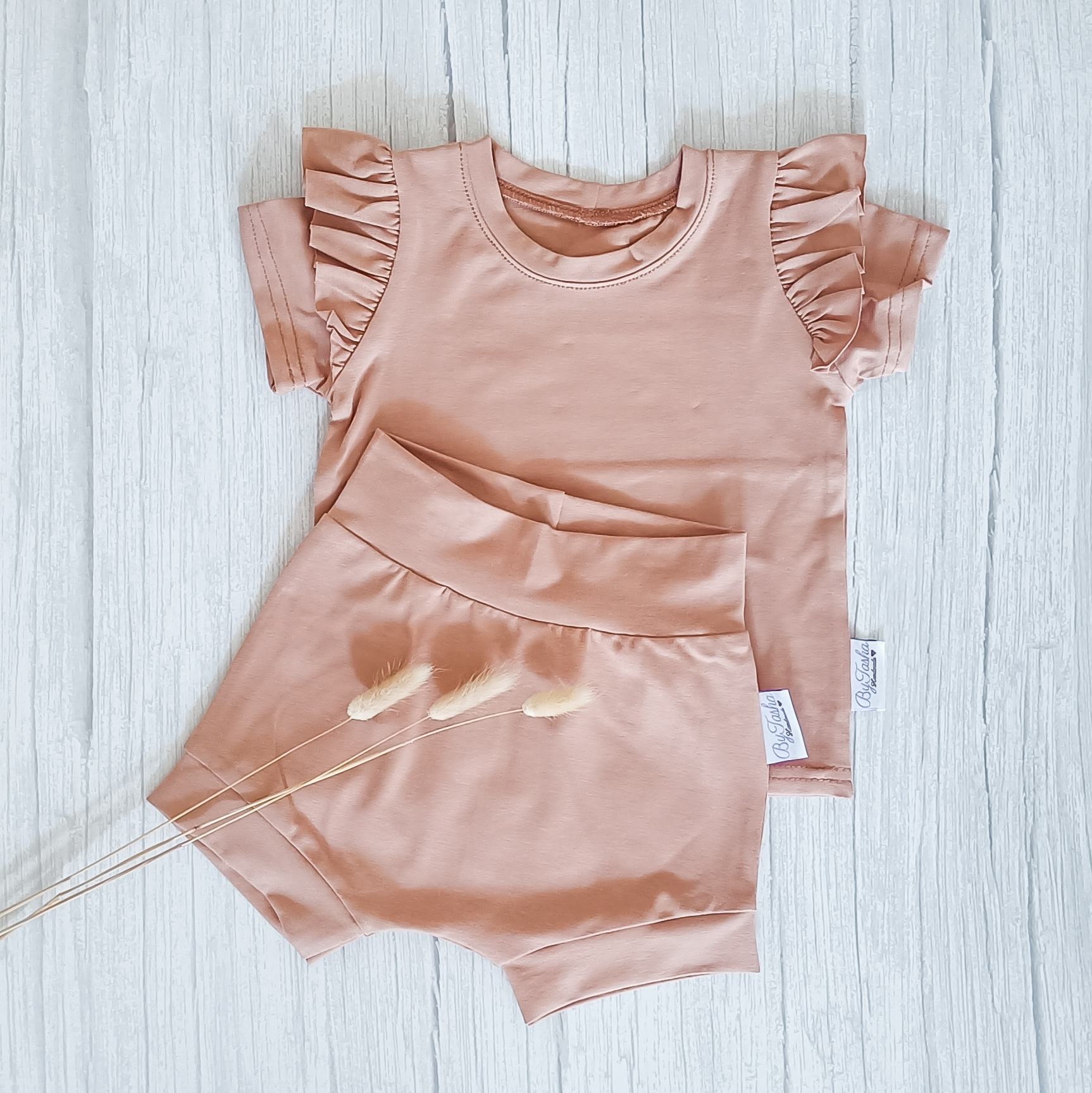 Ruffle T-Shirt Dusty Roze