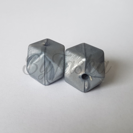 Hexagon 17mm - Parelmoer Metaal (Donkergrijs)
