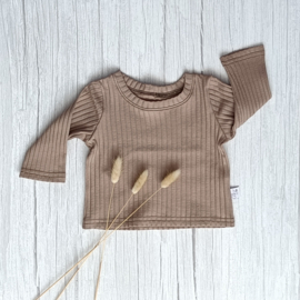 Longsleeve Brede Rib Jersey Taupe