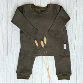 Longsleeve Wafeljersey Legergroen