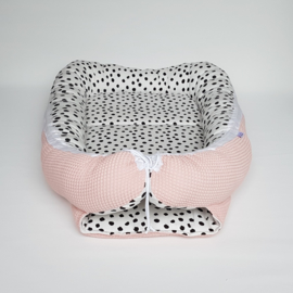 Babynestje Tricot Painted Dots/Wafel Nude Roze