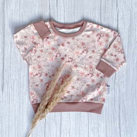 Dolman Sweater Botanical Flower Pink