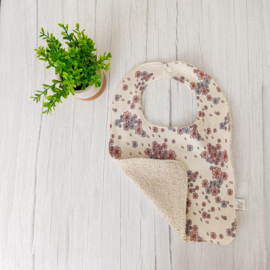 Slab Rib Jersey Bloemen Crème Paars/Badstof Licht Beige