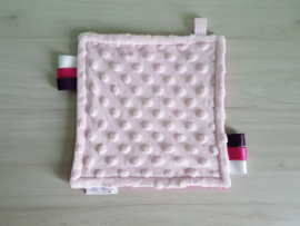 Labeldoekje Minky Fleece Roze/Badstof Fuchsia