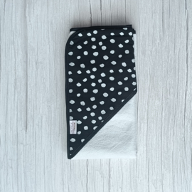 Omslagdoek Katoenfleece Wit/Katoen Dots Zwart
