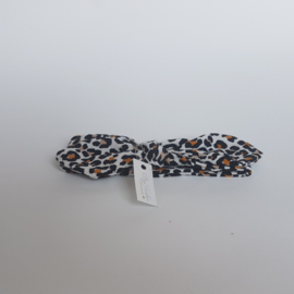 Knoophaarband Luipaard Wit/Zwart/Oker