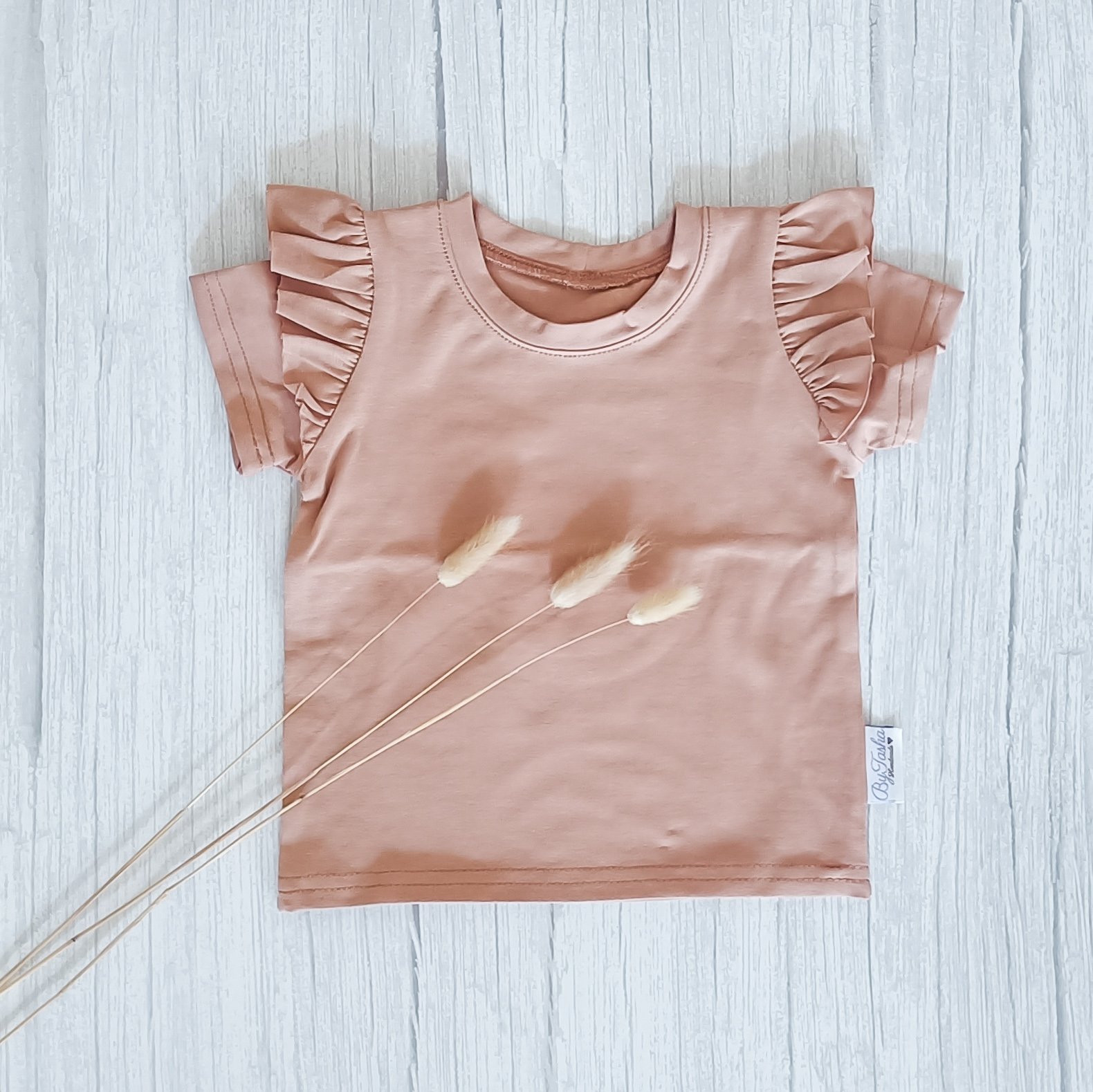 Ruffle T-Shirt Dusty Roze