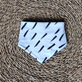 Kwijlslab Stripes Wit/Zwart/Wafelbadstof Zwart