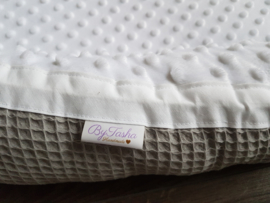 Babynestje Minky Fleece Wit/Wafel Lichtgrijs