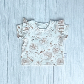 Ruffle T-Shirt Rozen Beige