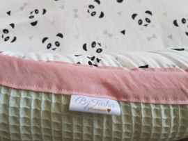 Babynestje Panda Roze/Wafel Pastelmint