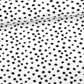 Tricot Print - Painted Dots Zwart/Wit