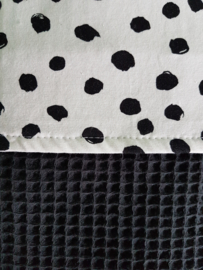 Deken Painted Dots Tricot/Wafel Zwart