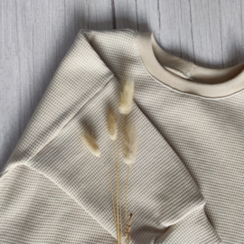 Oversized Sweater Wafeljersey Naturel Beige