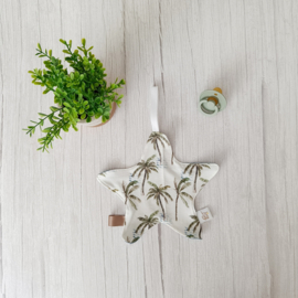 Speendoekje Ster Palmbomen & Rib Jersey Lichtblauw