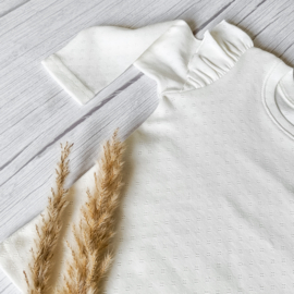 Ruffle Longsleeve Ajour Ecru
