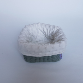 Commodemandje Wafel Oudgroen/Minky Fleece Ecru