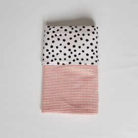 Deken Painted Dots Tricot/Wafel Nude Roze