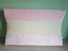 Aankleedkussenhoes Minky Fleece Roze/Wafel Ecru