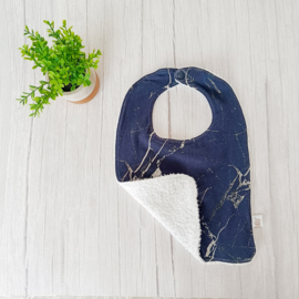 Slab Marmer Donkerblauw/Badstof Wit
