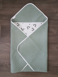 Omslagdoek Panda Mint/Wafel Oudgroen