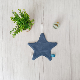 Speendoekje Ster Walvis&Walvis Baby & Ottoman Rib Jersey Donker Jeansblauw