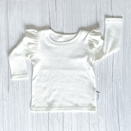 Ruffle Longsleeve Ajour Ecru