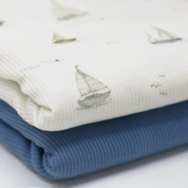 Cuffed Legging Rib Jersey Donker Jeansblauw