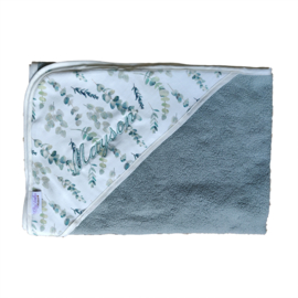 Omslagdoek Tricot Eucalyptus/Katoen Fleece Donkermint