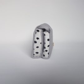 Luieretui Wafel Lichtgrijs/Painted Dots Wit/Zwart