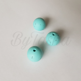 15mm - Zachtturquoise Spikkels