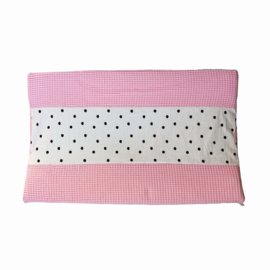 Aankleedkussenhoes Wafel Roze/Katoen Dots Wit/Zwart