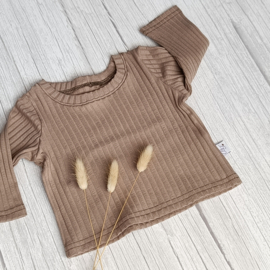 Longsleeve Brede Rib Jersey Taupe