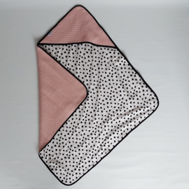 Omslagdoek Tricot Painted Dots/Wafel Nude Roze