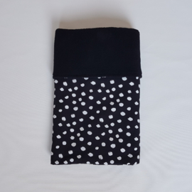 Deken Painted Dots Zwart/Wit/Katoenfleece Zwart