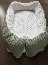 Babynestje Minky Fleece Wit/Wafel Poedermint