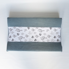 Aankleedkussenhoes Wafel Donker Oudgroen/Cactus Black/White
