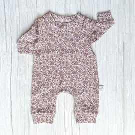 Boxpakje Rib Jersey Paarse Bloemetjes