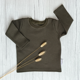 Longsleeve Wafeljersey Legergroen
