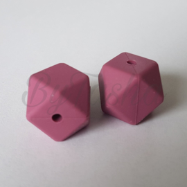 Hexagon 17mm - Donker Oudroze